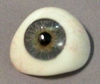 eye prosthesis made of plastic, künstliches Auge aus Kunststoff (PMMA)